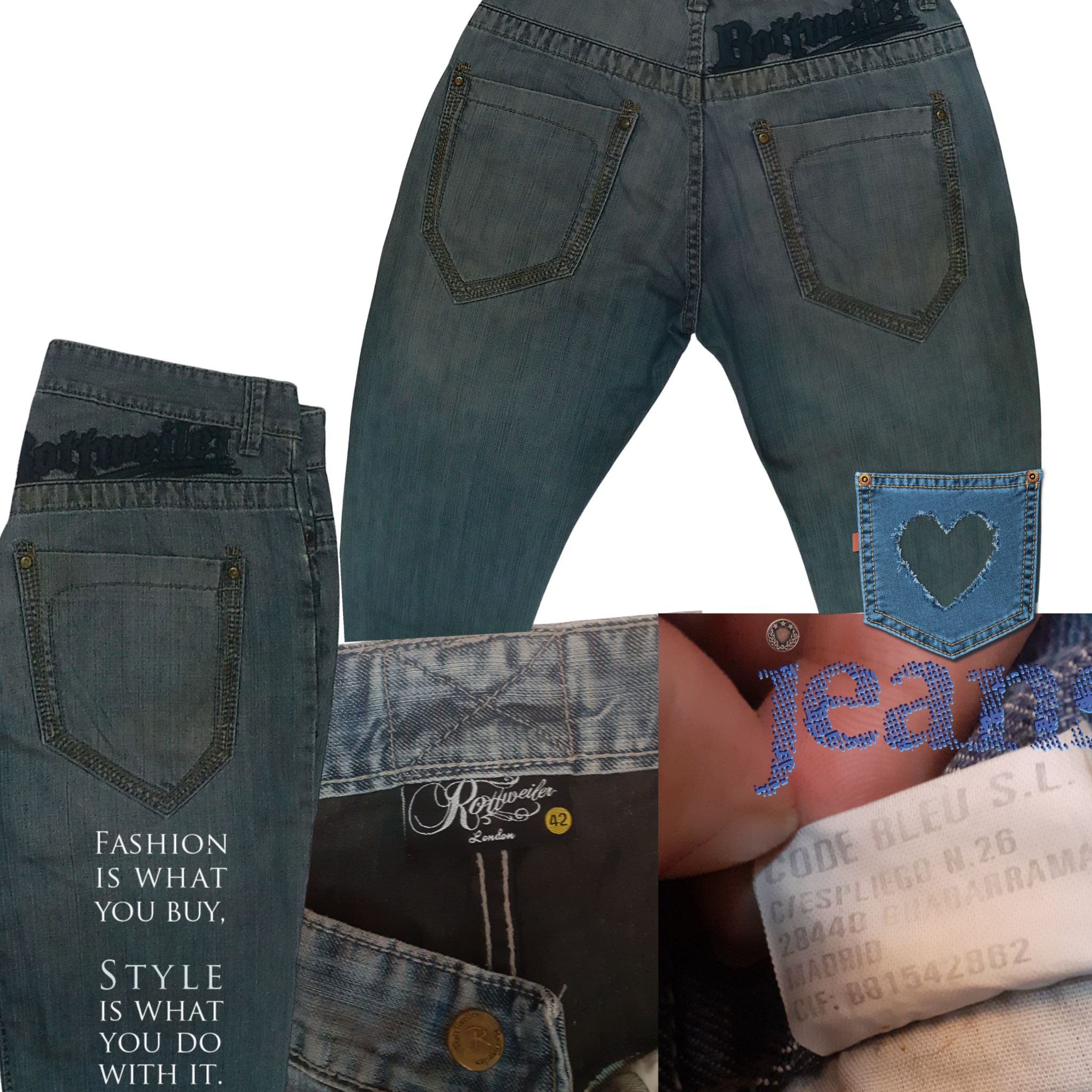 Rottweiler London 00s Denim  - (W35 X L46)