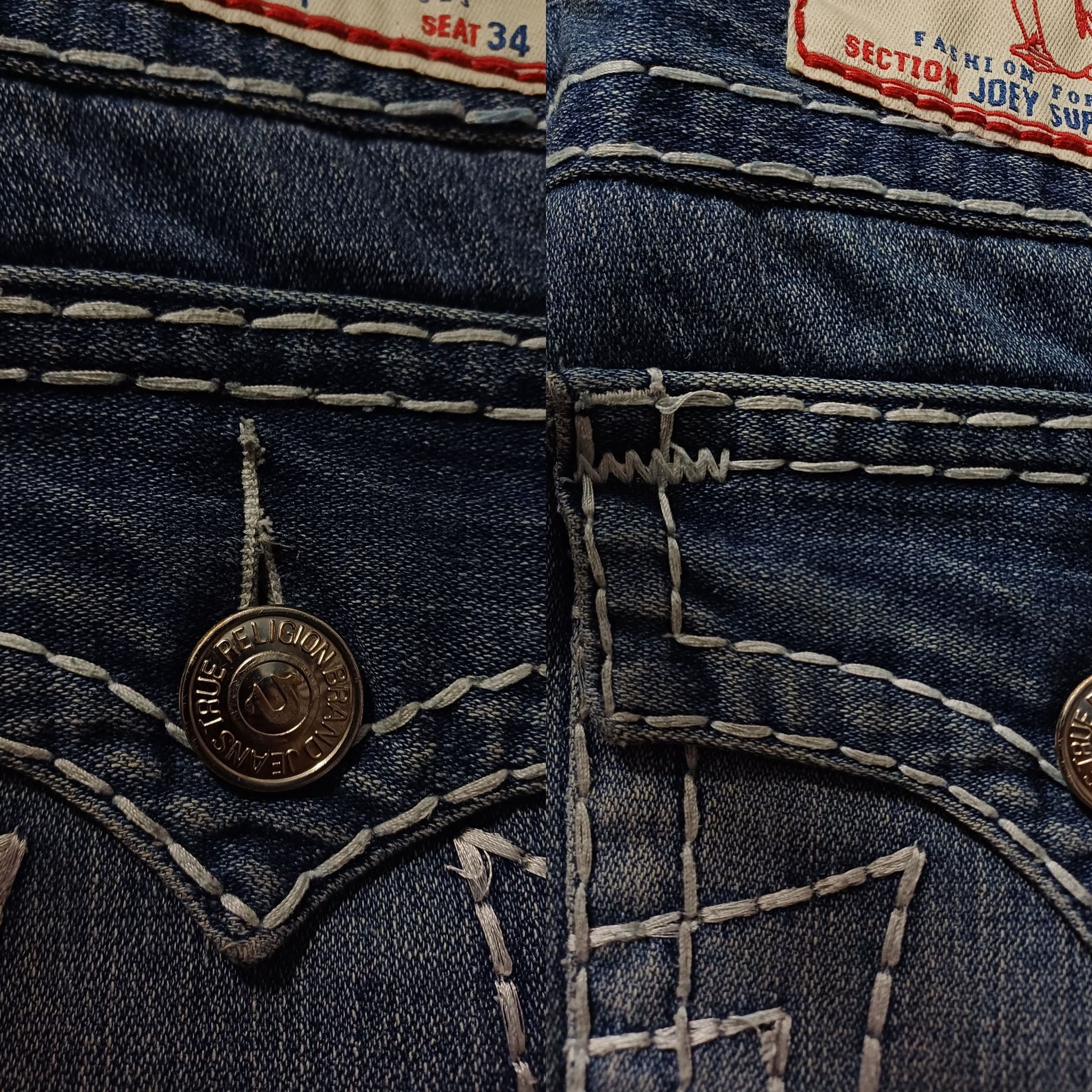 True Religion 00s Billy Bootcut Medium Wash Super T Jeans - (W32 X L40)